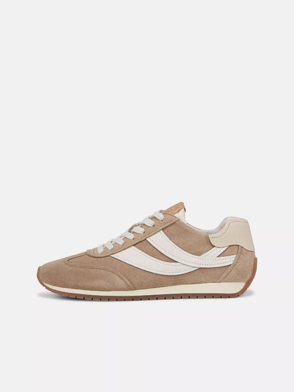 $280 VINCE Oasis Runner Sneaker RETRO SUEDE SADDLE TAN WHITE 10 US (A3)